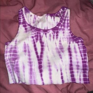 purple tie dye crop top